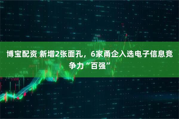 博宝配资 新增2张面孔，6家甬企入选电子信息竞争力“百强”