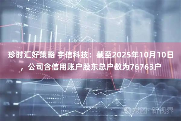 珍时汇好策略 宇信科技：截至2025年10月10日，公司含信用账户股东总户数为76763户